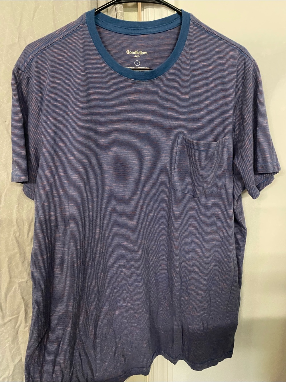Goodfellow & Co Blue Heather Short Sleeve Pocket Tee